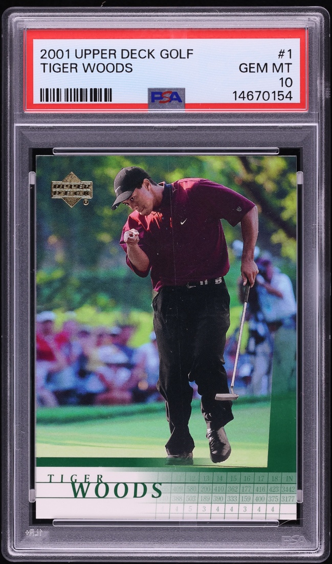 2001 Upper Deck Golf Tiger Woods ROOKIE #1 PSA 10 GEM MINT