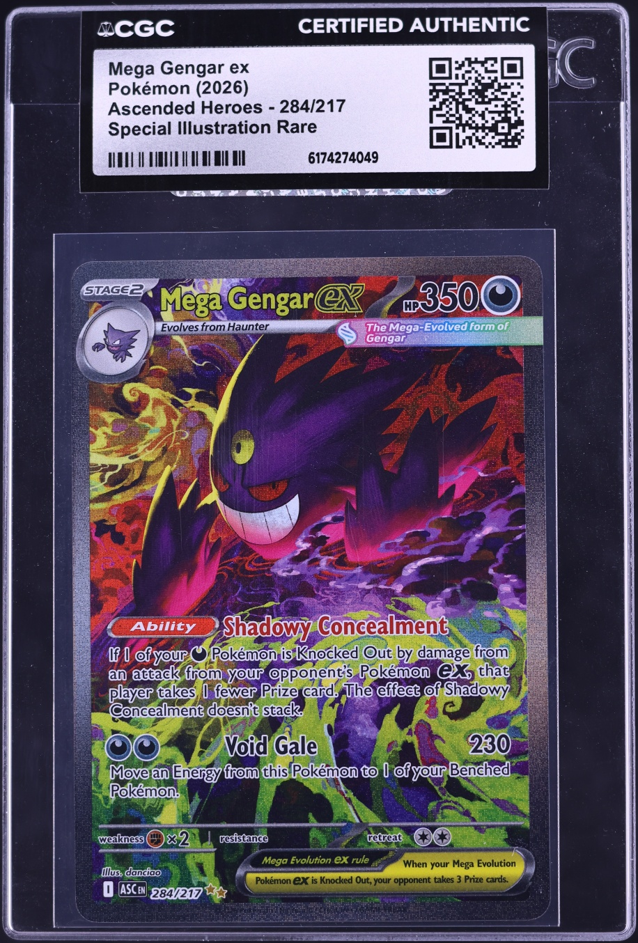 2026 Pokemon Mega Evolution Ascended Heroes SIR Mega Gengar ex #284 CGC AUTH