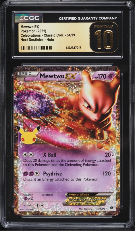 2021 Pokemon Sword & Shield Celebrations Classic Collection Holo Mewtwo Ex #54 CGC 10 PRISTINE