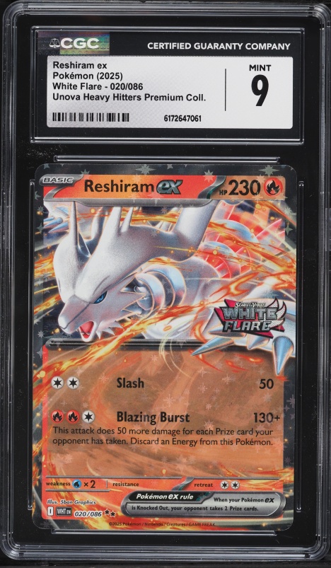 2025 Pokemon SV White Flare Unova Heavy Hitters Premium Reshiram Ex #20 CGC 9 MINT