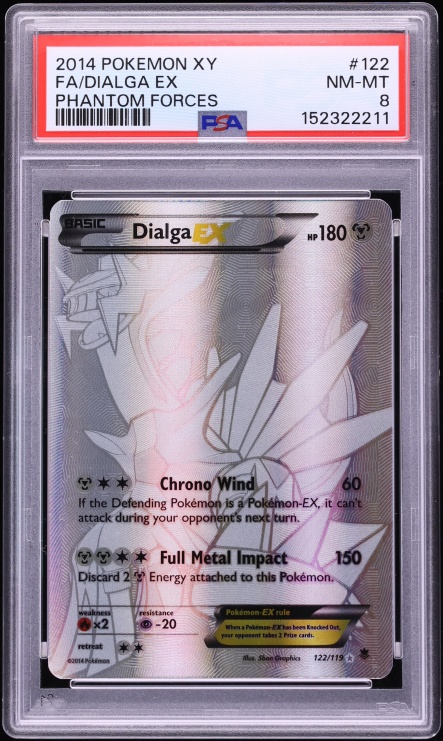 2014 Pokemon XY Phantom Forces Full Art Dialga EX #122 PSA 8 NM-MT