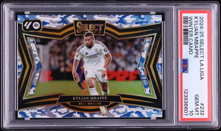 2024 Select La Liga Field Level Winter Camo Kylian Mbappe /30 #232 PSA 10 GEM MINT