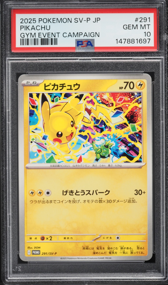 2025 Pokemon Japanese Scarlet & Violet Promo Gym Event Campaign Pikachu #291 PSA 10 GEM MINT