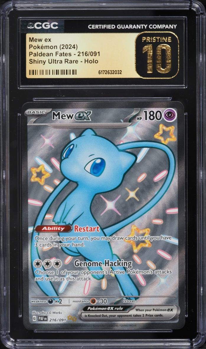 2024 Pokemon Scarlet & Violet Paldean Fates Shiny Full Art Mew EX #216 CGC 10 PRISTINE