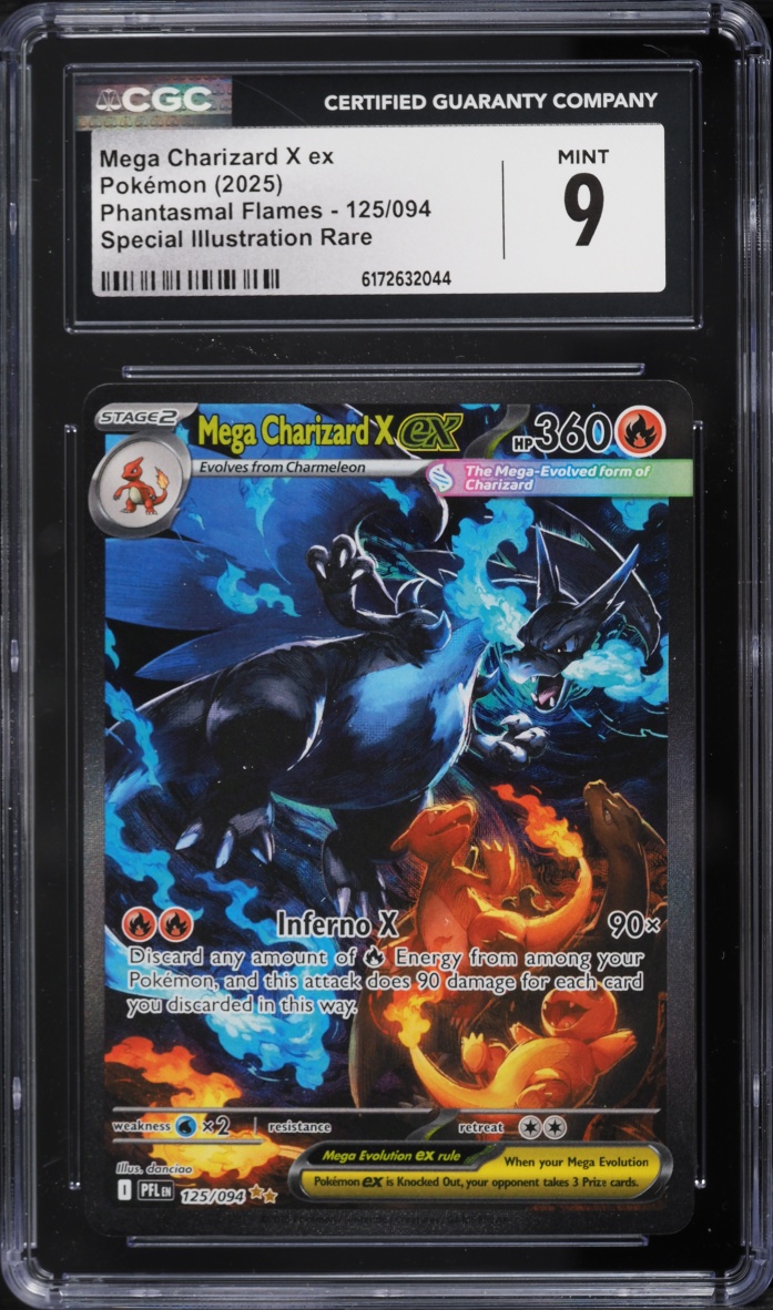 2025 Pokemon Mega Evolution Phantasmal Flames SIR Mega Charizard X EX #125 CGC 9 MINT