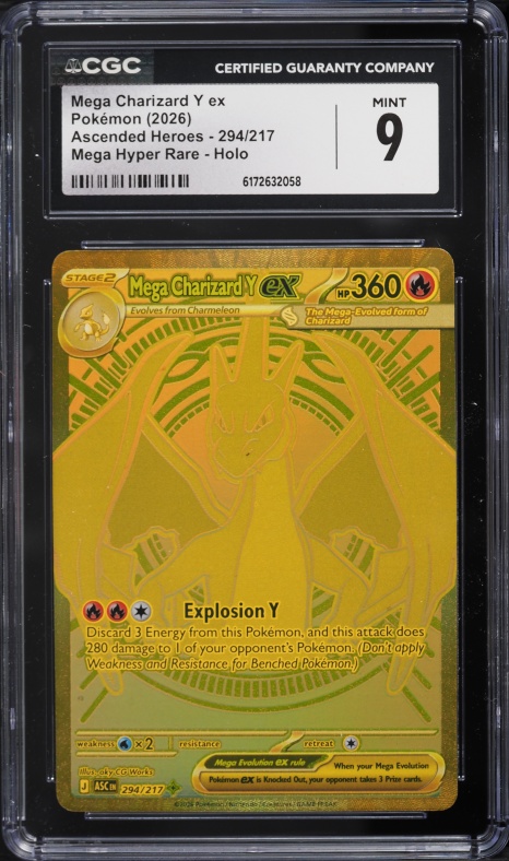 2026 Pokemon Mega Evolution Ascended Heroes MHR Mega Charizard Y EX #294 CGC 9 MINT