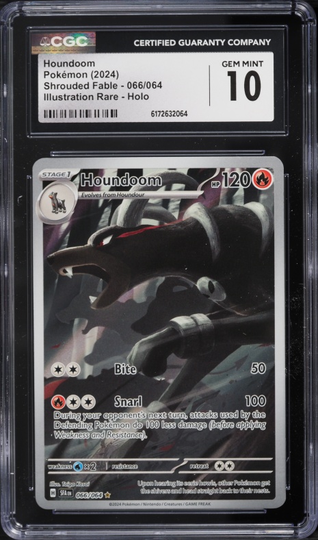2024 Pokemon Scarlet & Violet Shrouded Fable IR Houndoom #66 CGC 10 GEM MINT