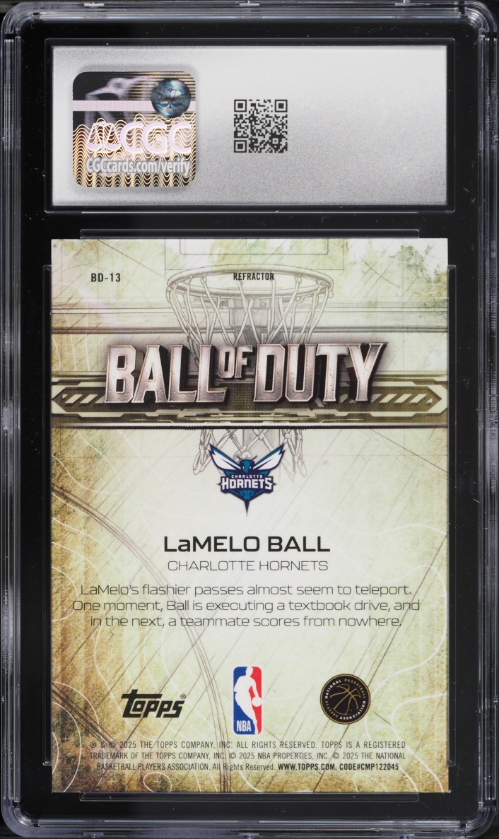 2025 Topps Chrome Ball Of Duty Refractor LaMelo Ball #BD-13 CGC 10 GEM MINT