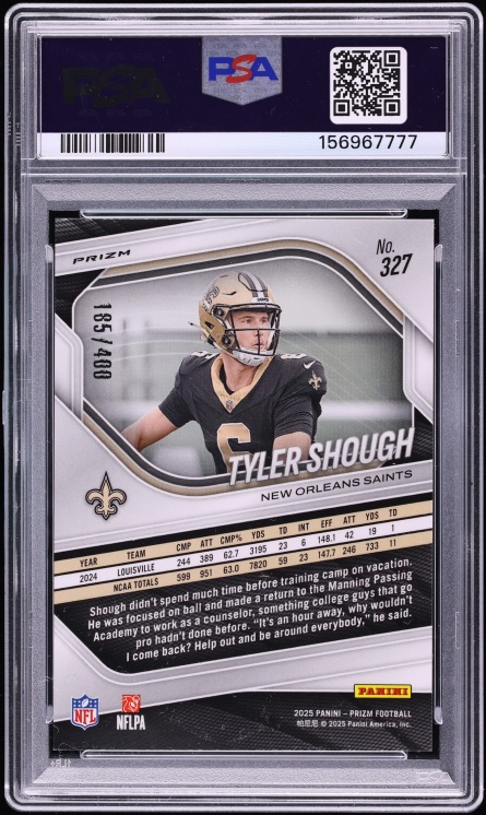 2025 Panini Prizm Pandora Tyler Shough ROOKIE /400 #327 PSA 10 GEM MINT