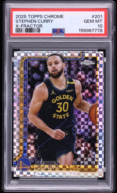 2025 Topps Chrome Xfractor Stephen Curry #201 PSA 10 GEM MINT