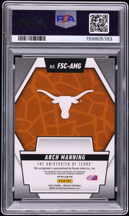 2025 Panini Mosaic NIL Future Scripts Arch Manning ROOKIE AUTO #FSC-AMG PSA 10 GEM MINT