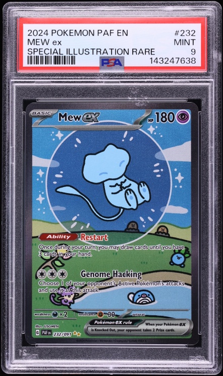 2024 Pokemon Scarlet & Violet Paldean Fates SIR Shiny Mew ex #232 PSA 9 MINT