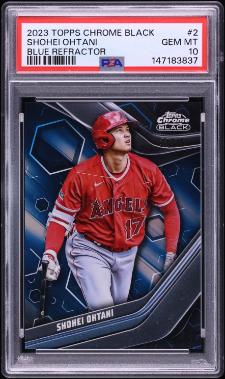 2023 Topps Chrome Black Blue Refractor Shohei Ohtani /75 #2 PSA 10 GEM MINT