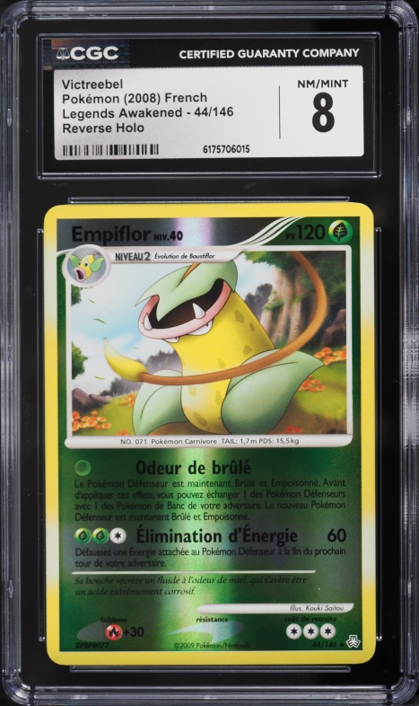 2008 Pokemon French Diamond & Pearl Legends Awakened Reverse Holo Victreebel #44 CGC 8 NM-MT