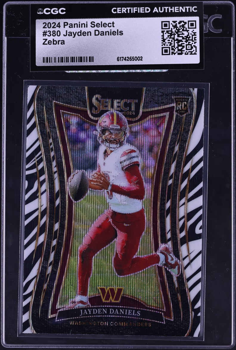 2024 Select Suite Level Zebra Jayden Daniels ROOKIE #380 CGC AUTH