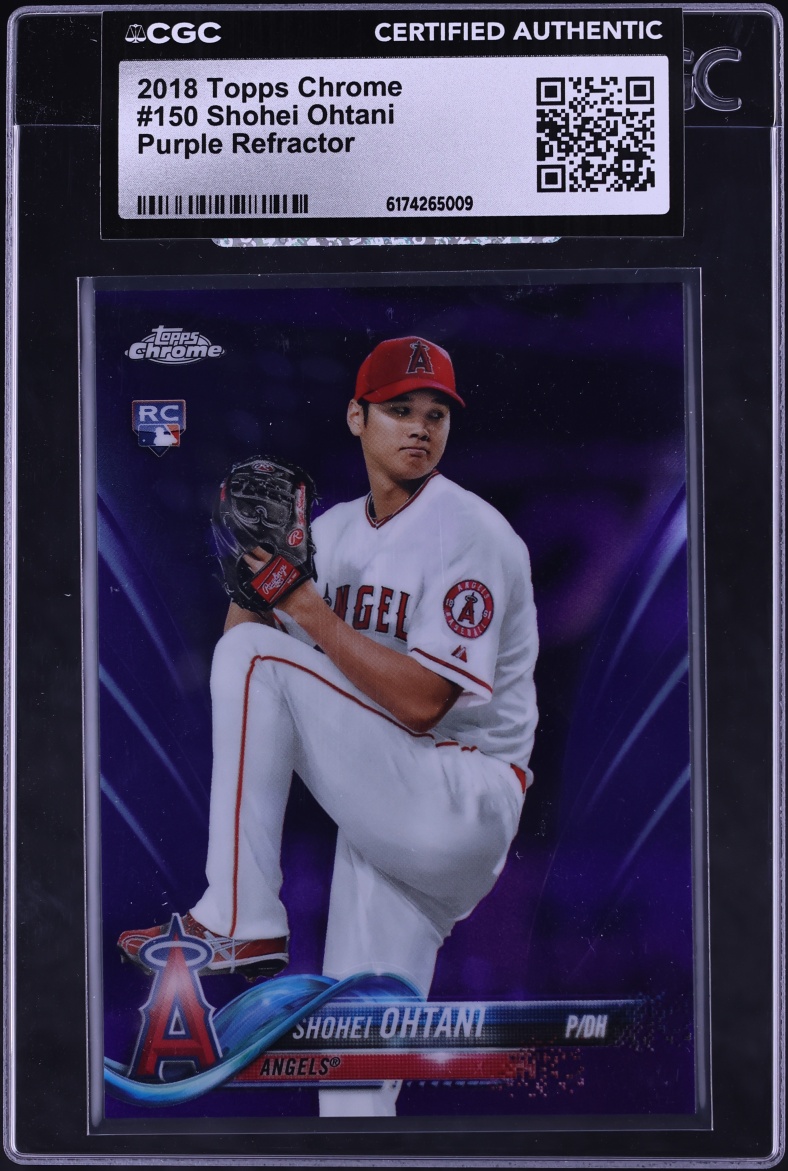 2018 Topps Chrome Purple Refractor Shohei Ohtani ROOKIE /299 #150 CGC AUTH