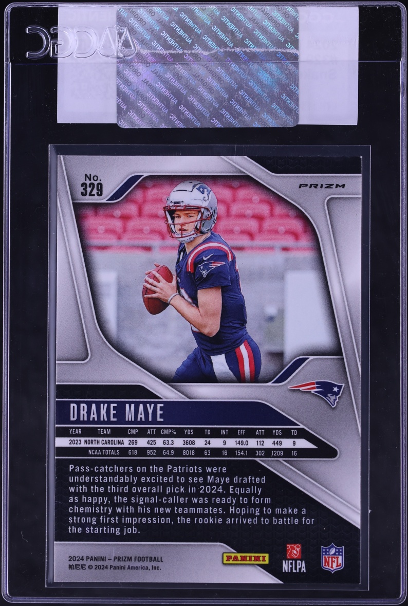 2024 Panini Prizm Snakeskin Drake Maye ROOKIE #329 CGC AUTH