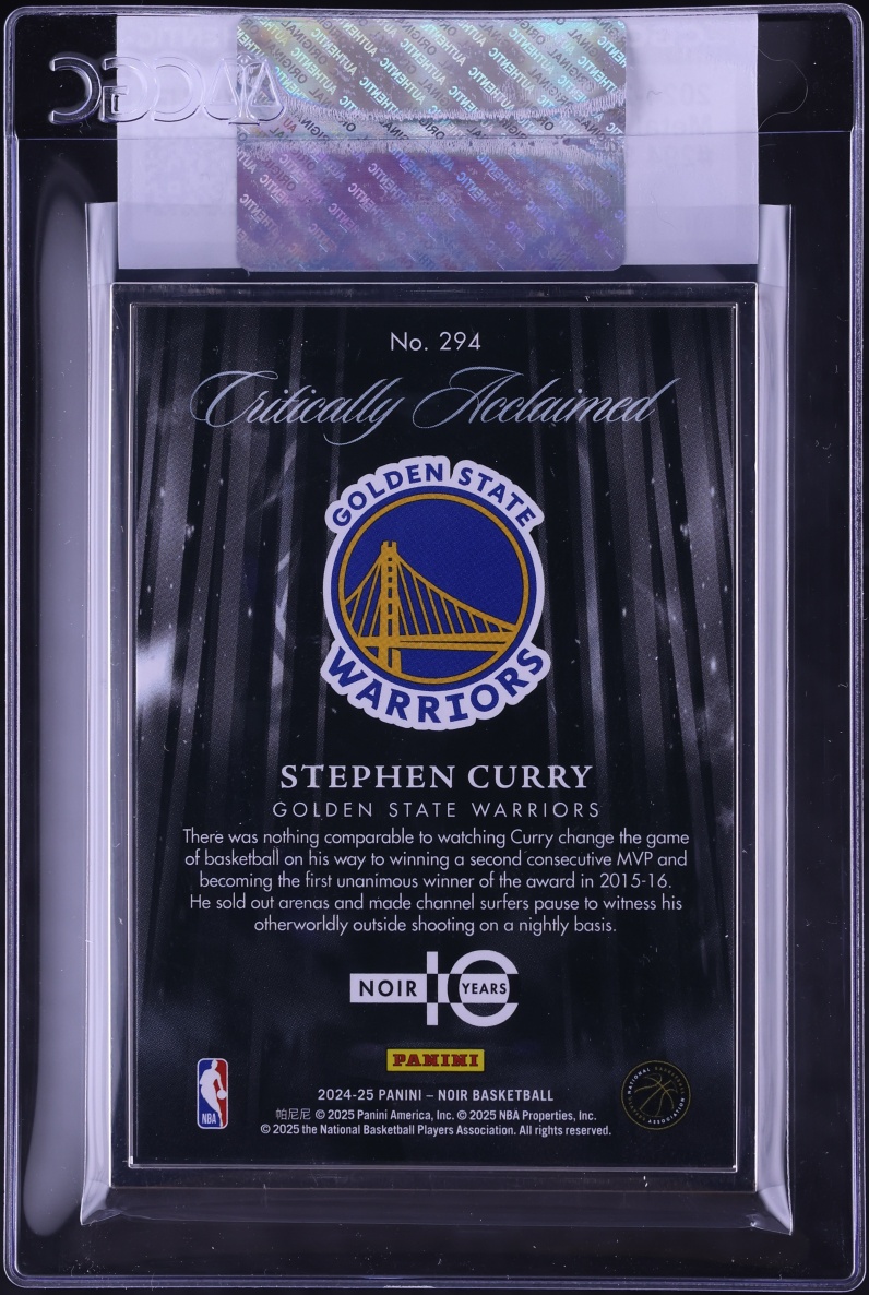 2024 Panini Noir Metal Frame Stephen Curry /25 #294 CGC AUTH