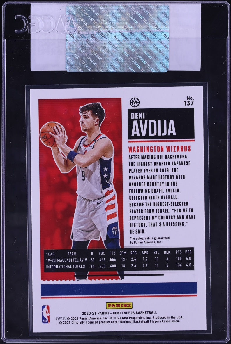 2020 Panini Contenders Ticket Deni Avdija ROOKIE AUTO #137 CGC AUTH