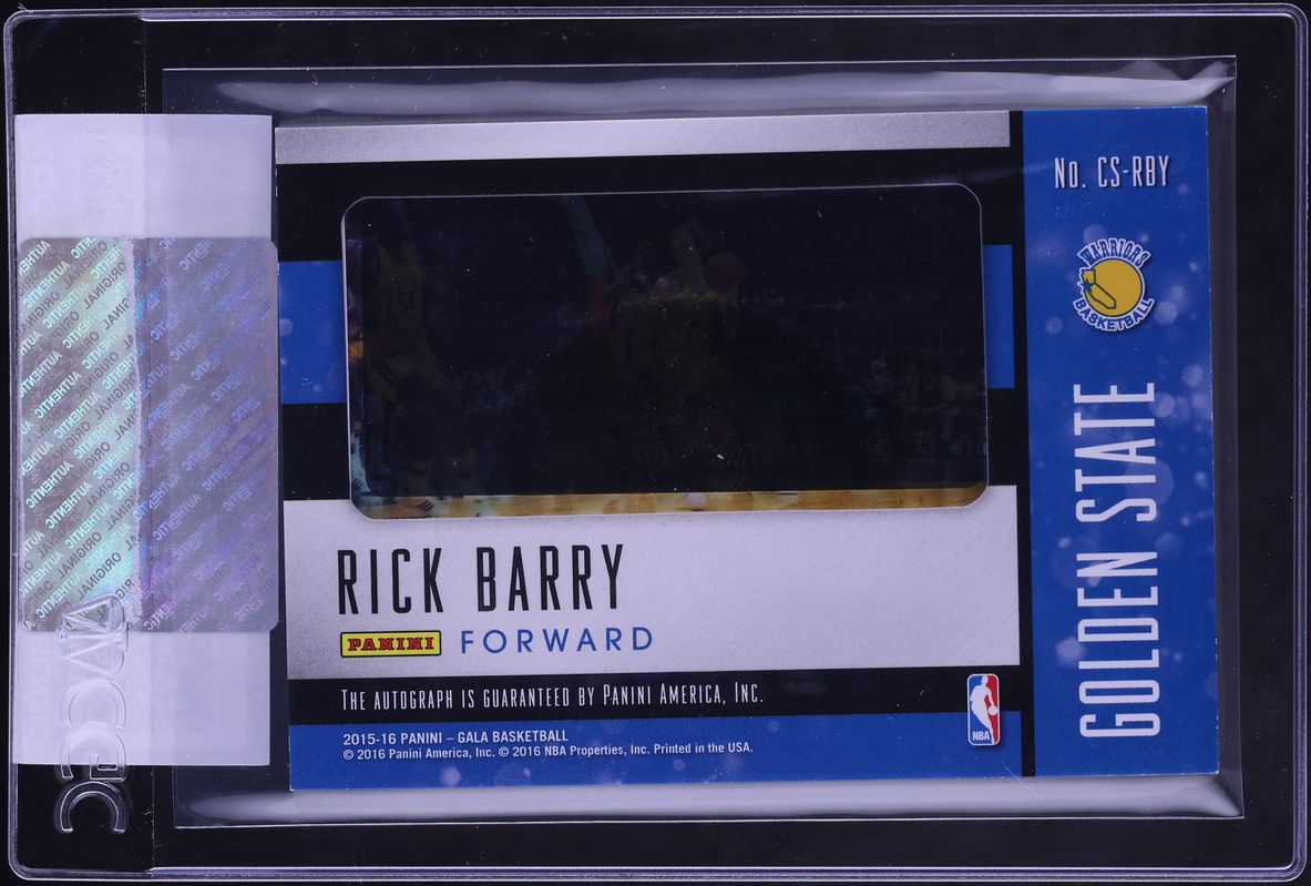 2015 Panini Gala Cinematic Signatures Jade Rick Barry PATCH AUTO /25 #CS-RBY CGC AUTH