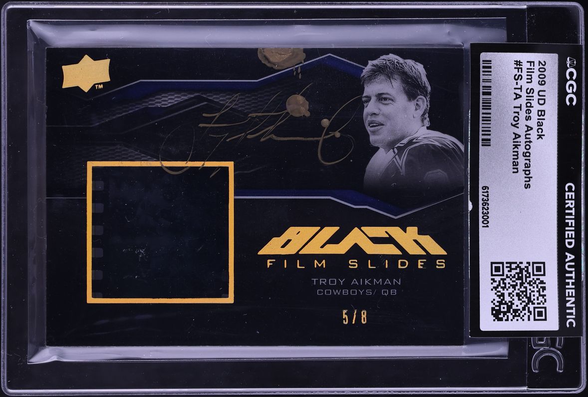 2009 Upper Deck Black Film Slides Troy Aikman AUTO /8 #FS-TA CGC AUTH
