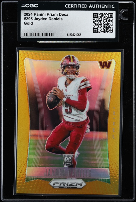 2024 Panini Prizm Deca Gold Jayden Daniels ROOKIE 1/10 #295 CGC AUTH