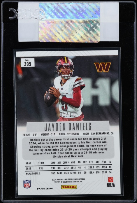 2024 Panini Prizm Deca Gold Jayden Daniels ROOKIE 1/10 #295 CGC AUTH