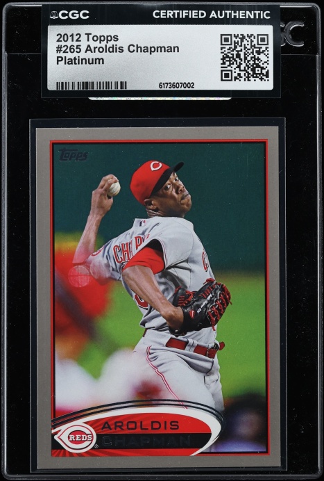 2012 Topps Platinum Aroldis Chapman 1/1 #265 CGC AUTH