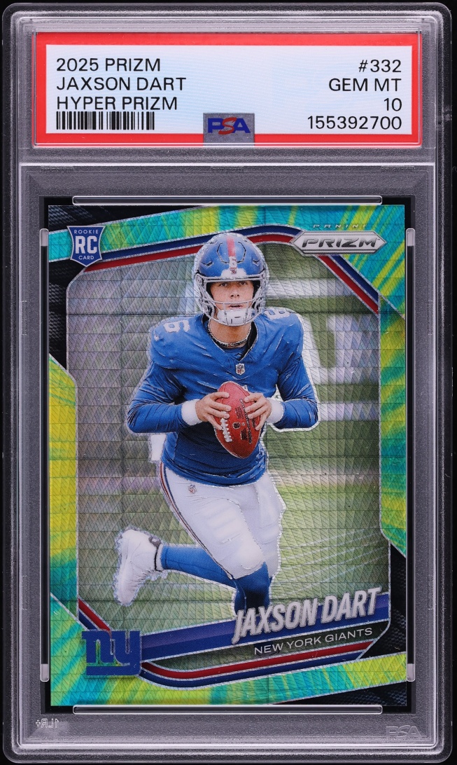 2025 Panini Prizm Hyper Jaxson Dart ROOKIE /200 #332 PSA 10 GEM MINT