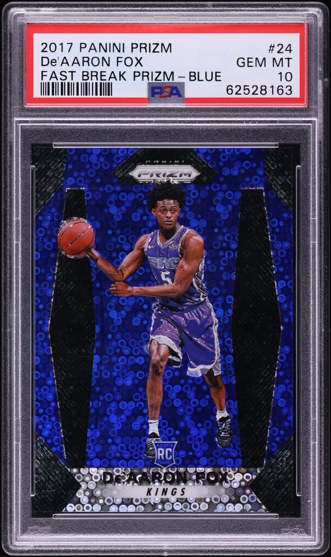 2017 Panini Prizm Fast Break Blue De'Aaron Fox ROOKIE /175 #24 PSA 10 GEM MINT