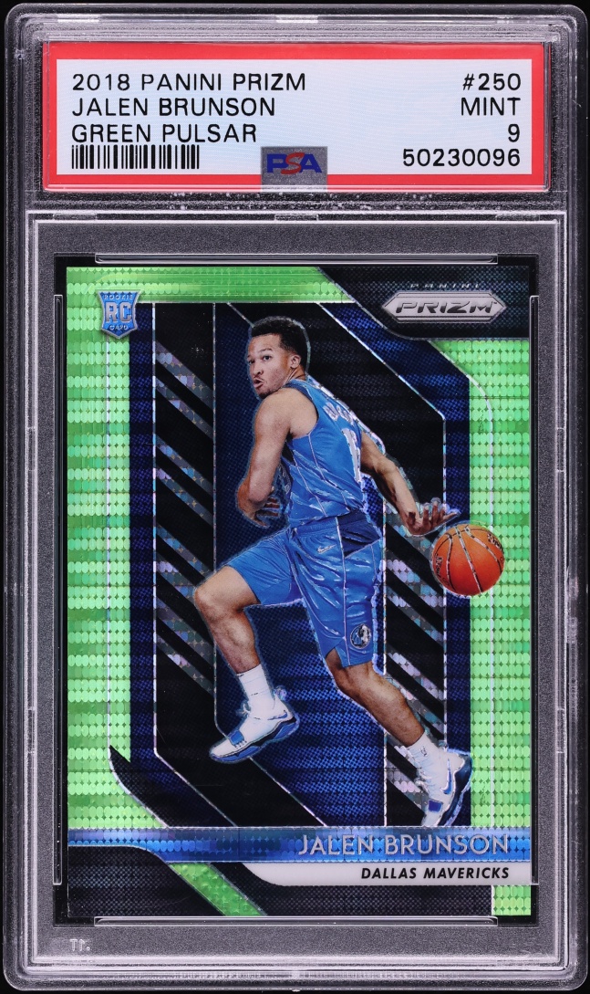 2018 Panini Prizm Green Pulsar Jalen Brunson ROOKIE /25 #250 PSA 9 MINT