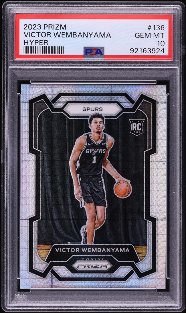 2023 Panini Prizm Hyper Victor Wembanyama ROOKIE #136 PSA 10 GEM MINT