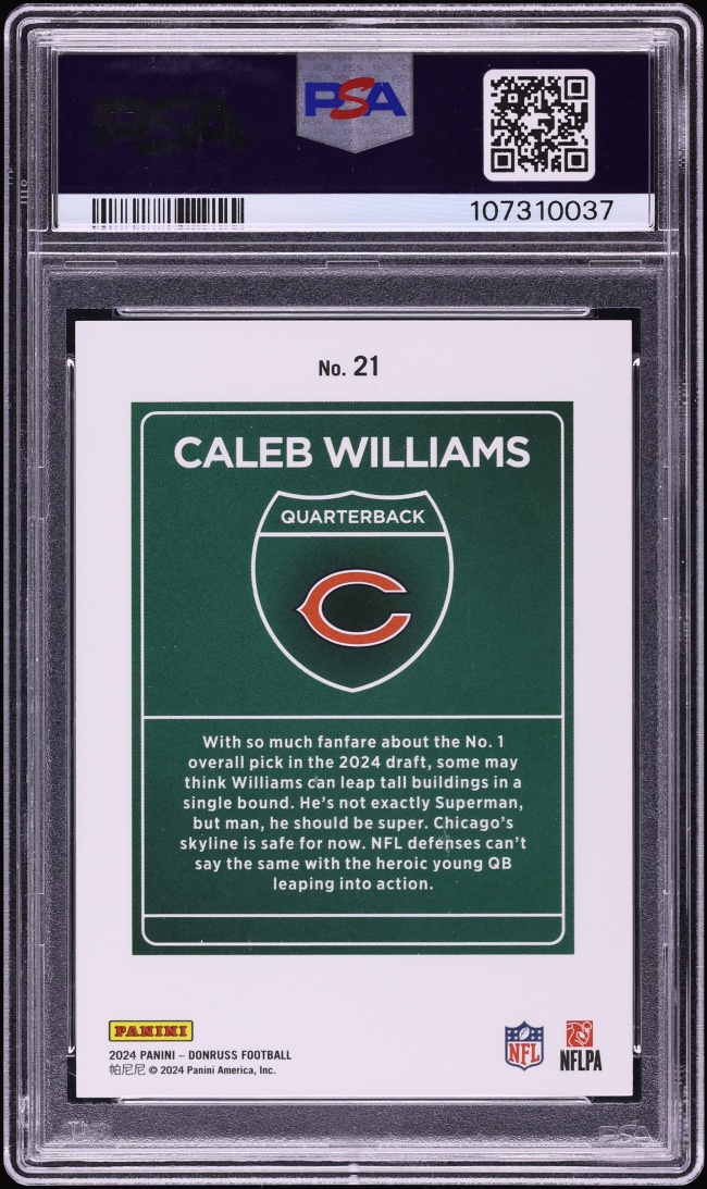 2024 Donruss Downtown Caleb Williams ROOKIE #21 PSA 10 GEM MINT