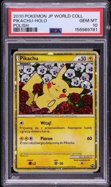 2010 Pokemon German Pikachu World Promo Holo Pikachu PSA 10 GEM