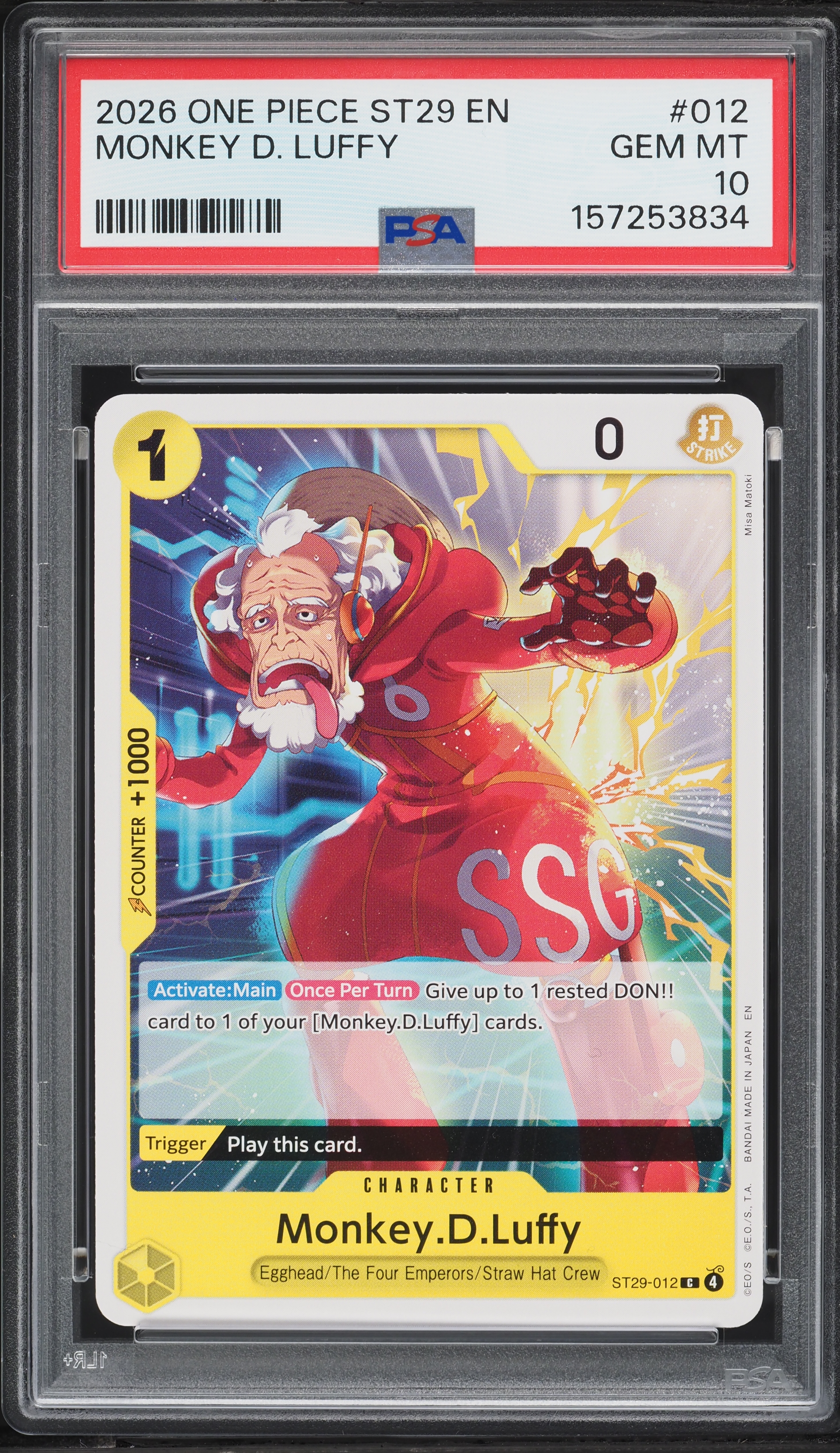 2026 One Piece Egghead Monkey D. Luffy #ST29-012 PSA 10 GEM MINT