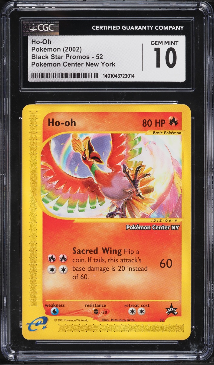 2002 Pokemon Black Star Promo PM Center New York Holo Ho-Oh #52 CGC 10 GEM MINT