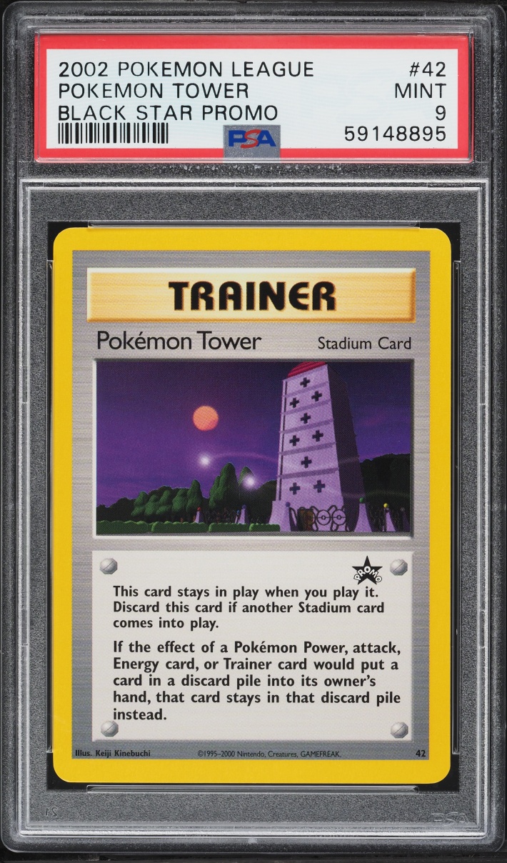 2002 Pokemon League Black Star Promo Pokemon Tower #42 PSA 9 MINT