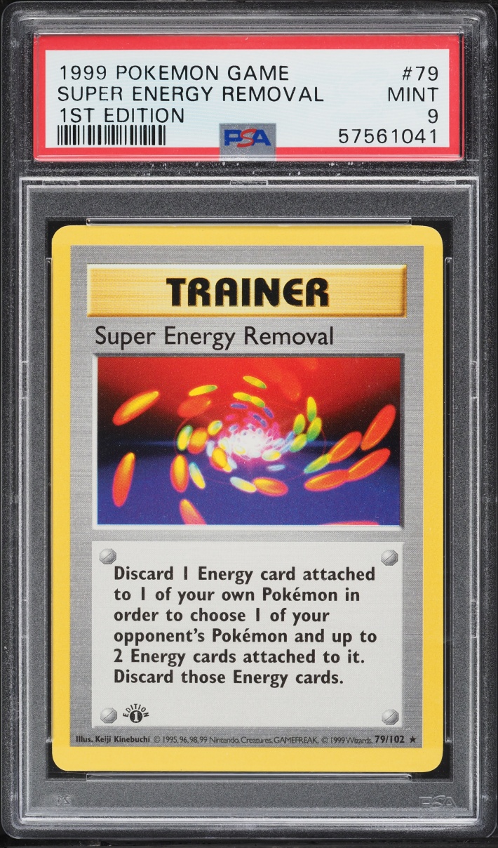 1999 Pokemon Base Set Shadowless 1st Edition Super Energy Removal #79 PSA 9 MINT
