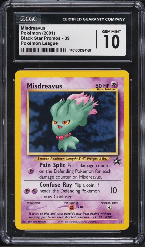 2001 Pokemon League Black Star Promo Misdreavus #39 CGC 10 GEM MINT