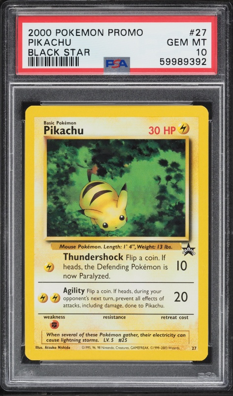 1995 Pokemon Japanese Topsun Holofoil Prism Pikachu #25 PSA 9 MINT