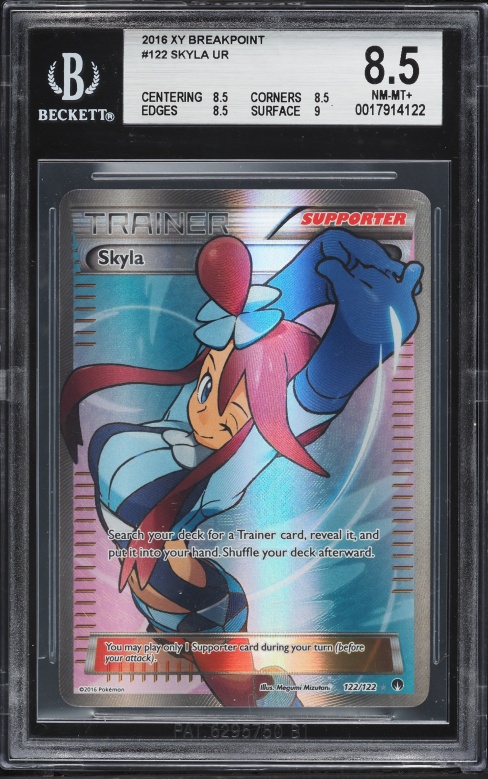 2016 Pokemon XY Breakpoint Full Art Skyla #122 BGS 8.5 NM-MT+