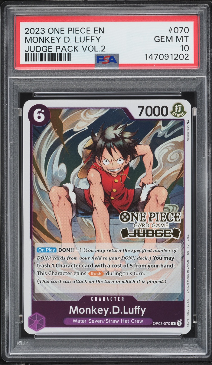 2023 One Piece Judge Pack Volume 2 Monkey D. Luffy #OP03-070 PSA 10 GEM MINT