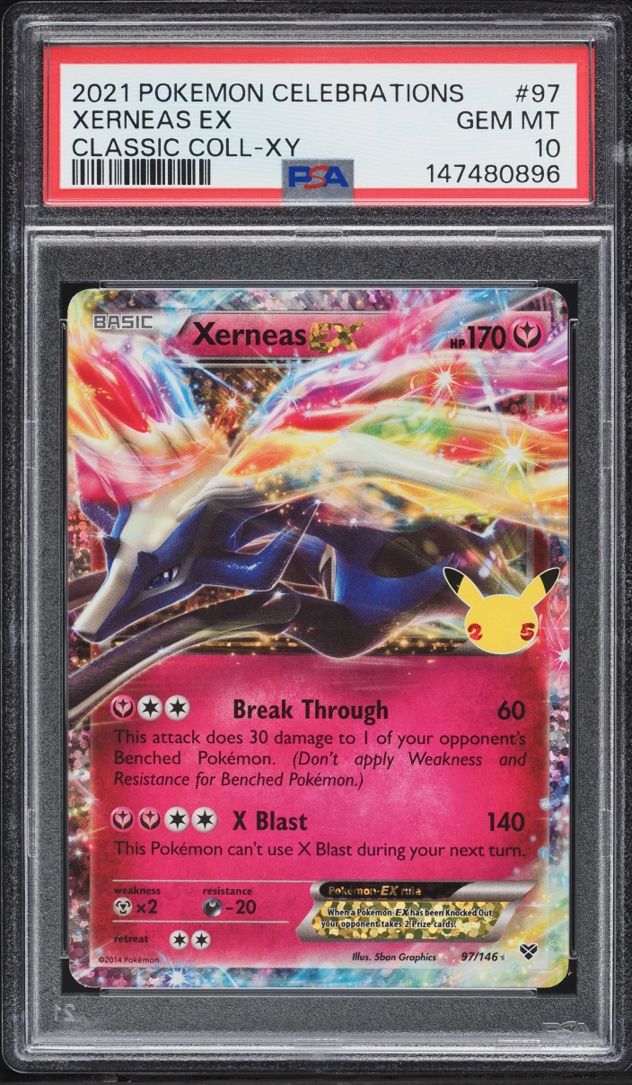 2021 Pokemon Sword & Shield Celebrations Classic Collection Holo Xerneas EX #97 PSA 10 GEM MINT