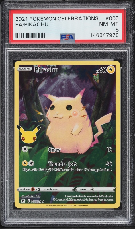 2021 Pokemon Japanese 25th Anniversary Full Art Pikachu #1 PSA 10