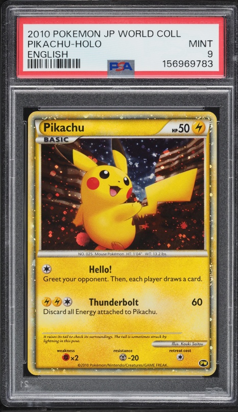 2010 Pokemon German Pikachu World Promo Holo Pikachu PSA 10 GEM