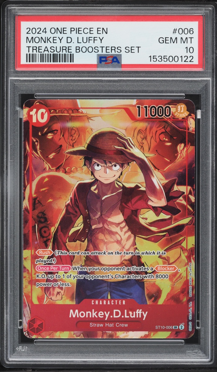 2024 One Piece Treasure Booster Set SR Alt Art Monkey D. Luffy #ST10-006 PSA 10 GEM MINT