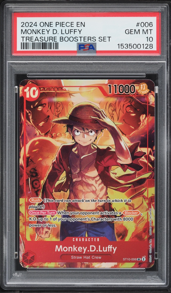 2024 One Piece Treasure Booster Set SR Alt Art Monkey D. Luffy #ST10-006 PSA 10 GEM MINT