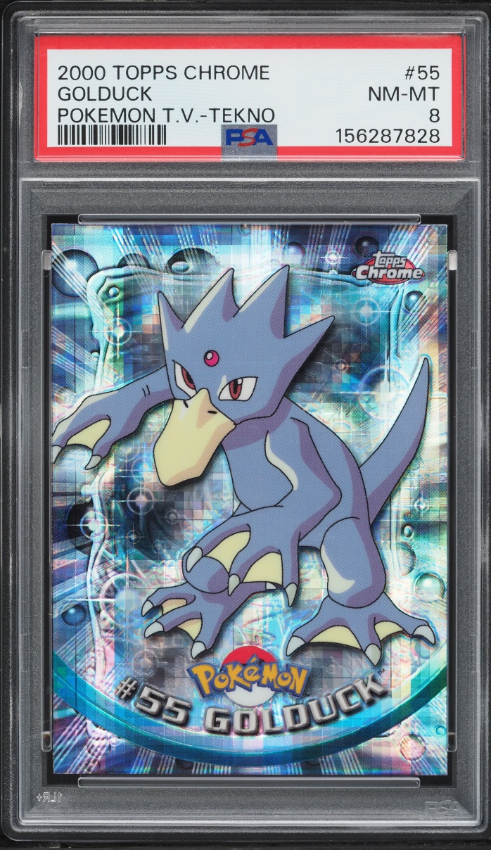 2000 Topps Chrome Pokemon TV Tekno Golduck #55 PSA 8 NM-MT