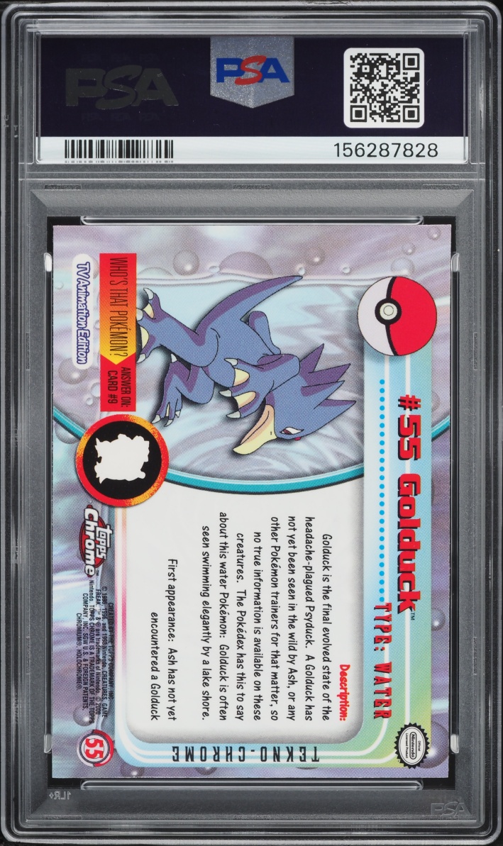 2000 Topps Chrome Pokemon TV Tekno Golduck #55 PSA 8 NM-MT