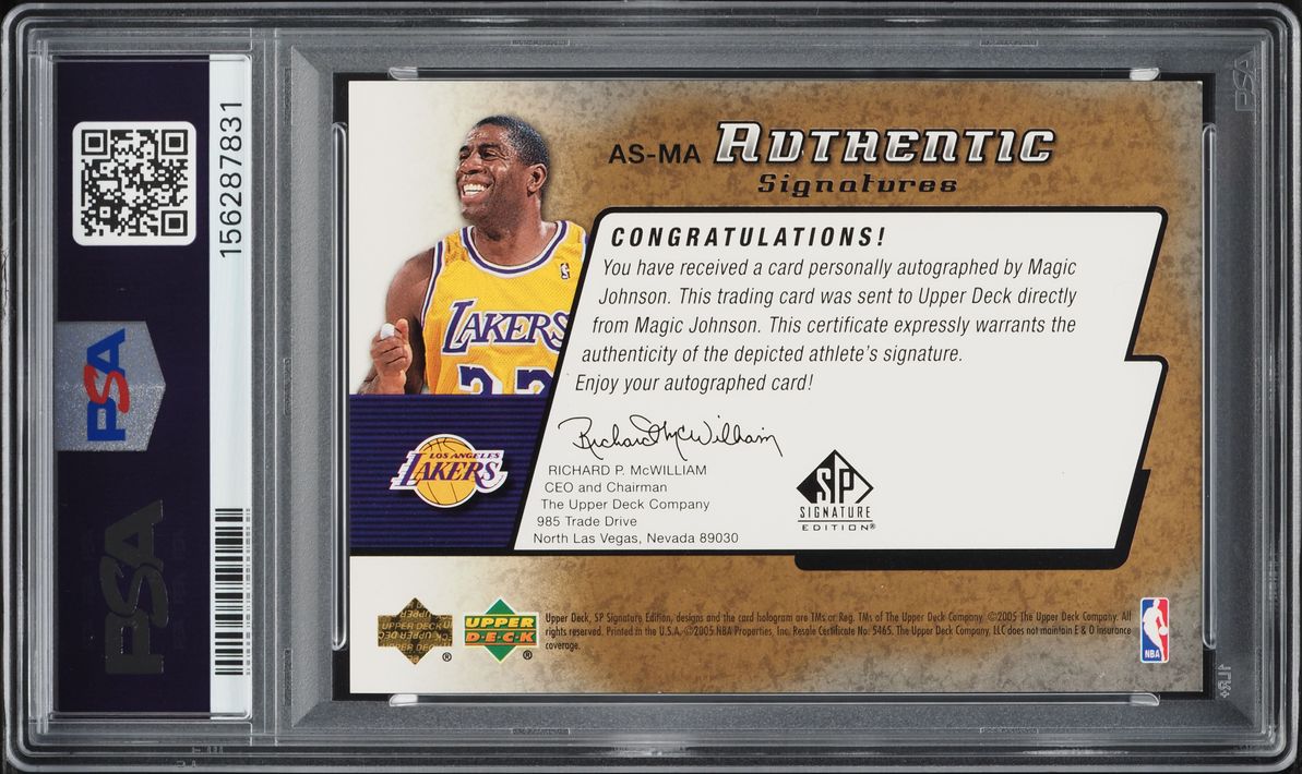 2004 SP Signature Authentic Gold Magic Johnson AUTO /10 #AS-MA PSA 5 EX